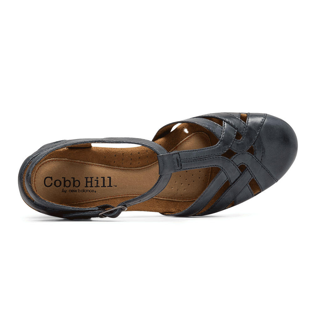 Rockport Sandals For Womens Navy - Cobb Hill Aubrey T-Strap - RI9631487